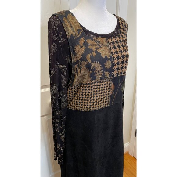 Vtg Impressions Womens Slinky Floral Glitter Top Size L NYE Dark Fairy Indie 90s - Picture 11 of 15